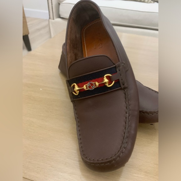 Gucci Ayrton Leather & Web Driver Loafers Shows Size 9.5 UK - Picture 4 of 13